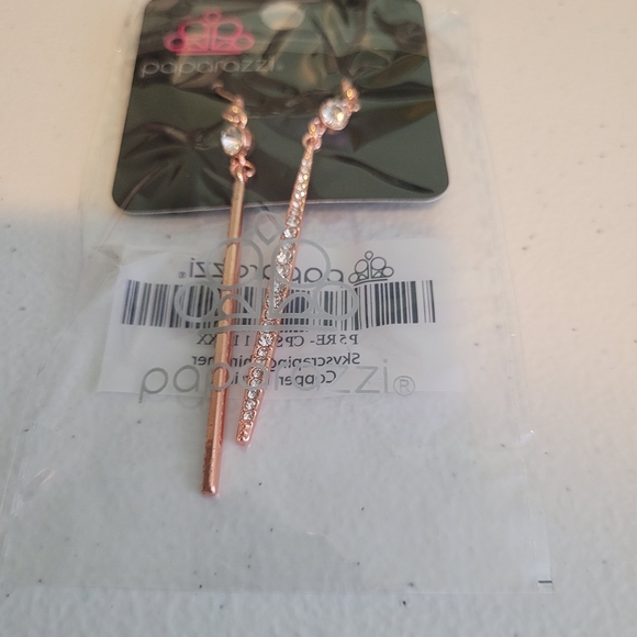Skyscraping shimmer copper fish hook earrings